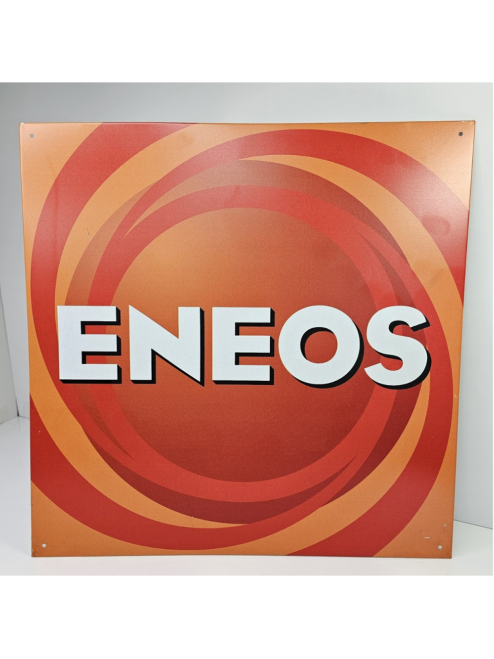 Vintage ENEOS Motor Oil Metal Advertising Sign Auto Repair Shop 14" Square